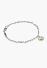 very nice tiny silver enamel flower heart April birthstone bracelet for babies